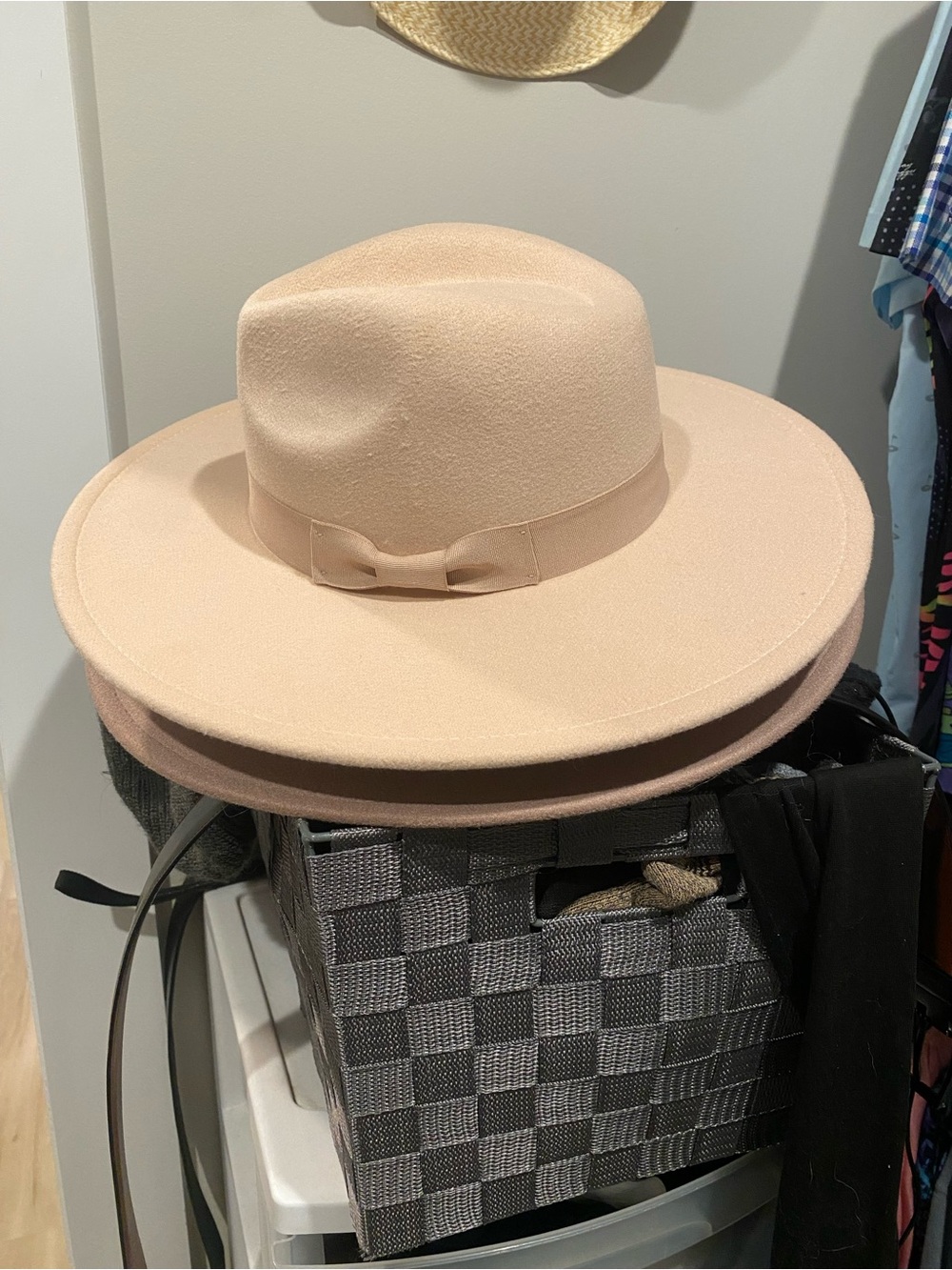 Women's Wide-Brim Felt Fedora Hat - Blush